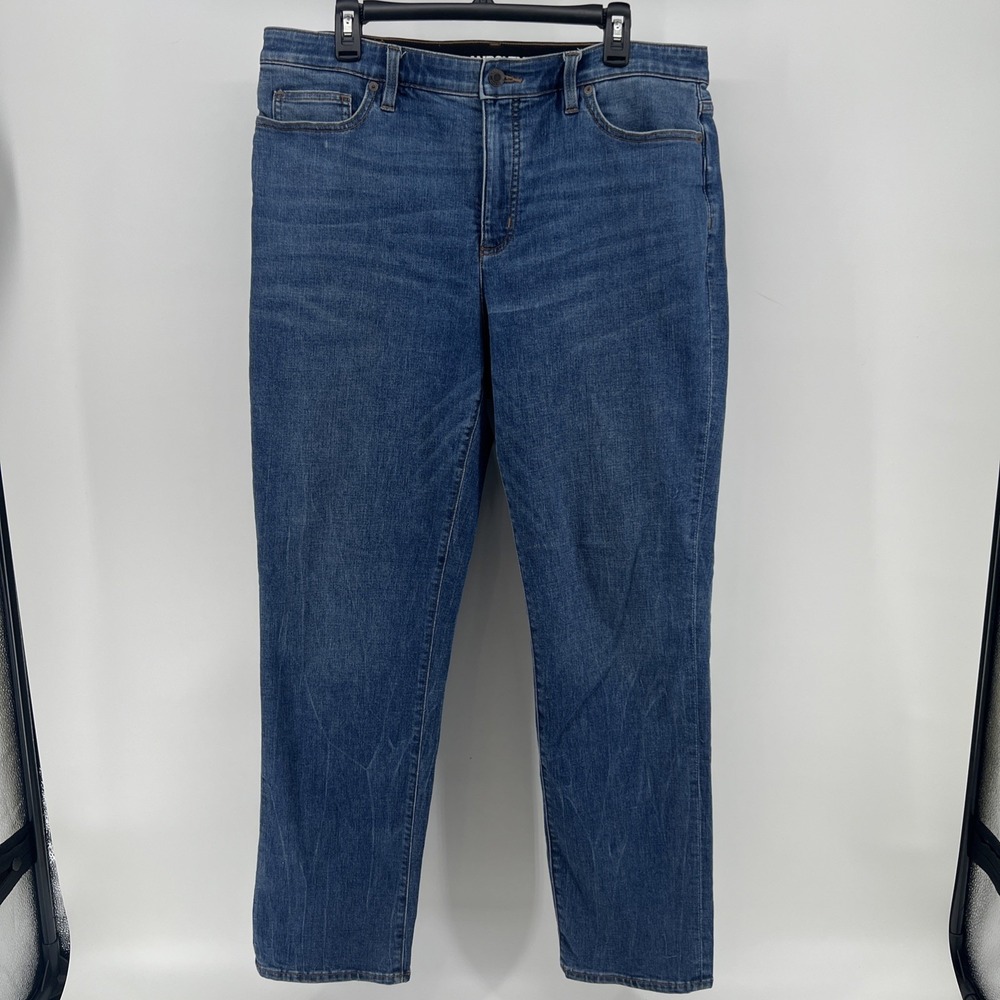 Lands End Jeans Size 18 Women's Blue Straight Leg Stretch Denim High Rise